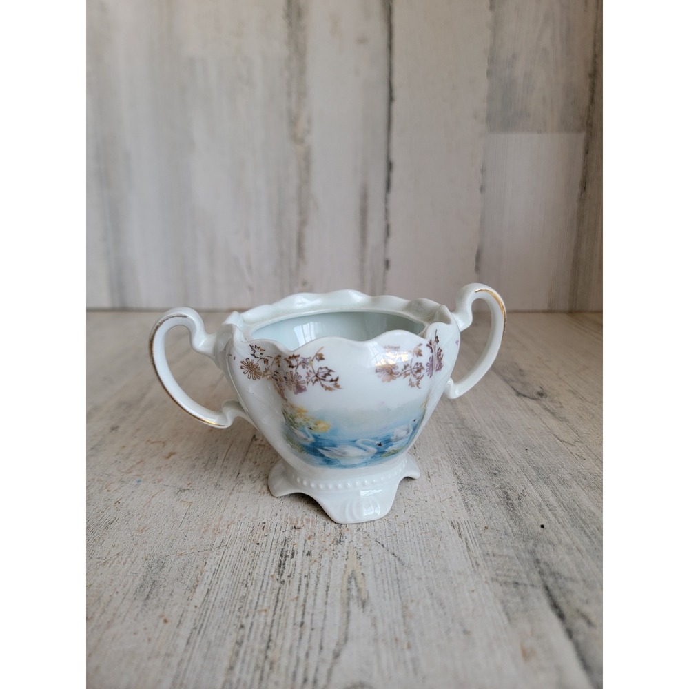 Vintage Johann Seltmann swan bird mini vase bird scenic art home decor